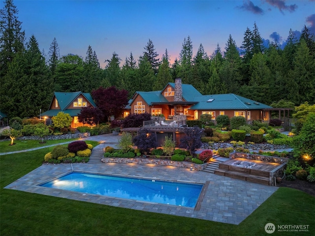 26970 SE Old Black Nugget Rd, Issaquah, WA 98029 - swimming pool featuring a patio and a yard