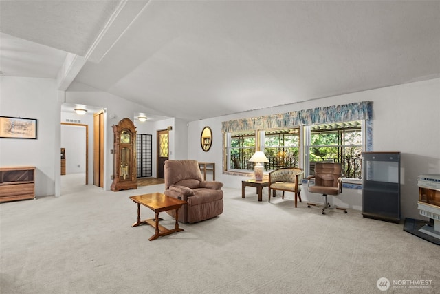 11436SE 208th St Unit 188, Kent, WA 98031 - carpeted living room featuring vaulted ceiling