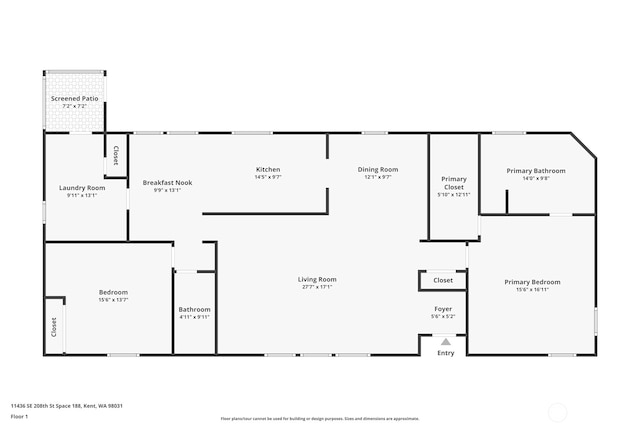 11436SE 208th St Unit 188, Kent, WA 98031 - view of floor plan / room layout