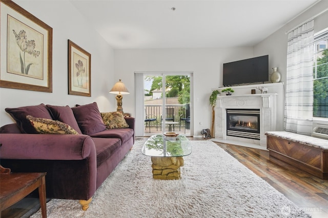 10800 SE 17th Cir Unit T220, Vancouver, WA 98664 - living room with wood finished floors and a fireplace with flush hearth
