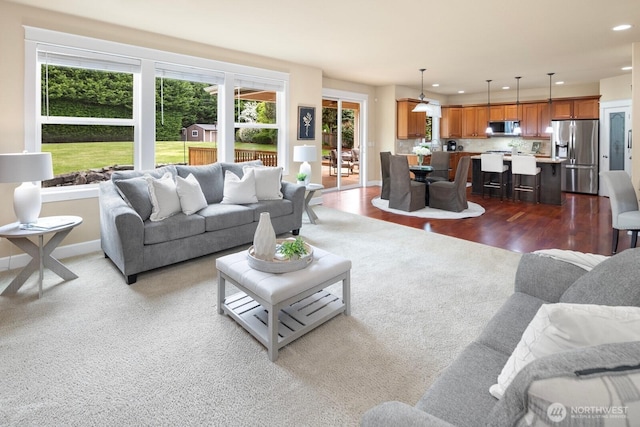 21515 26th St E, Lake Tapps, WA 98391 - living area featuring recessed lighting and wood finished floors