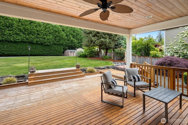 21515 26th St E, Lake Tapps, WA 98391 - wooden terrace featuring ceiling fan