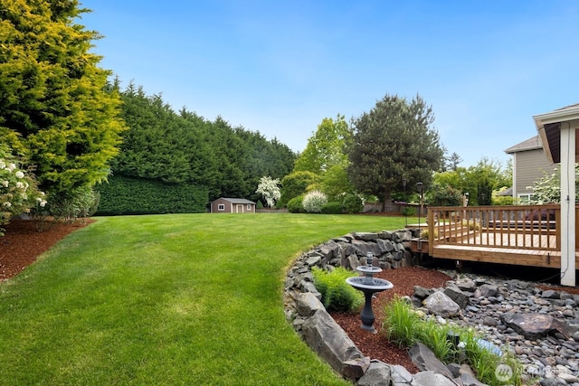21515 26th St E, Lake Tapps, WA 98391 - view of grassy yard with a deck