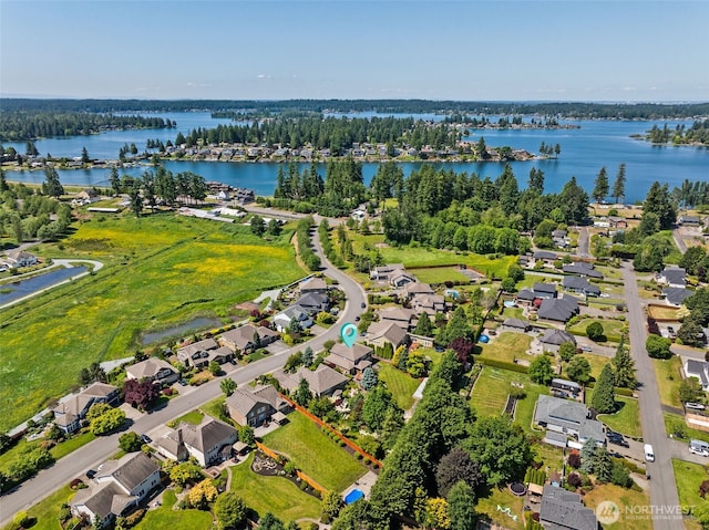21515 26th St E, Lake Tapps, WA 98391 - aerial view of residential area featuring a large body of water