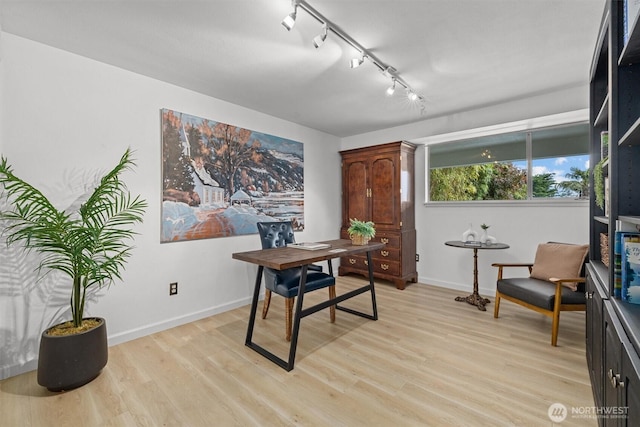 1505 E Horizon Dr, Mukilteo, WA 98275 - office space featuring baseboards, light wood-type flooring, and rail lighting
