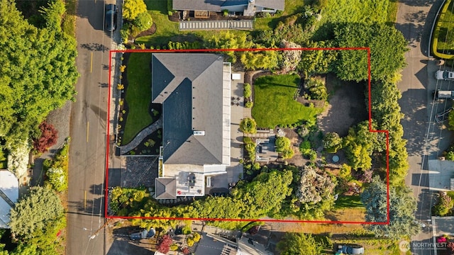 1505 E Horizon Dr, Mukilteo, WA 98275 - aerial overview of property's location featuring property boundaries highlighted