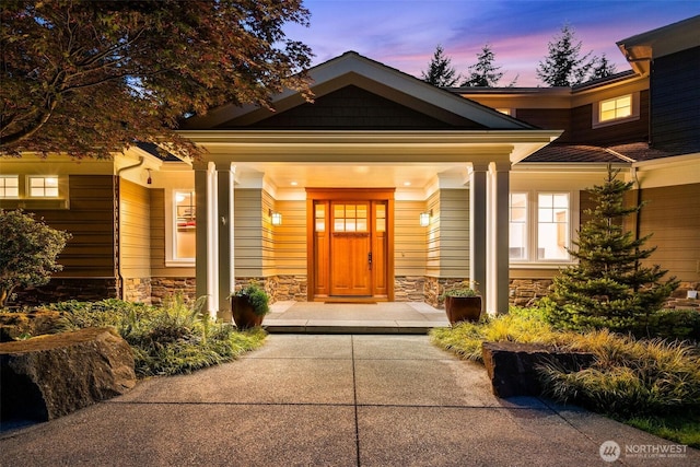 2920 39th Ln NW, Olympia, WA 98502 - property entrance with stone siding and covered porch