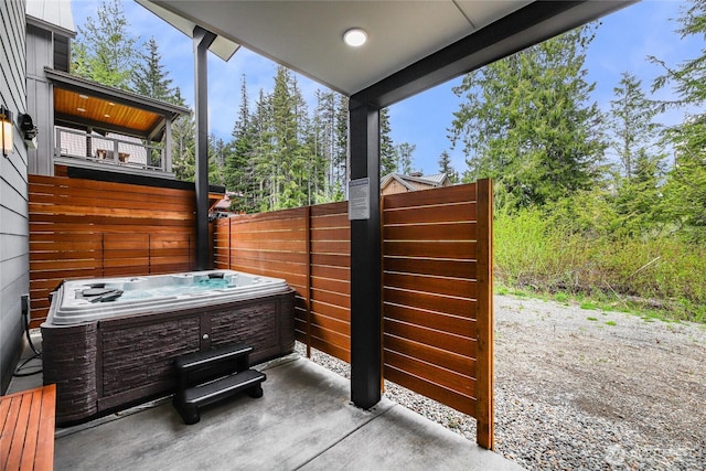 400 Hyak Dr E, Snoqualmie Pass, WA 98068 - view of patio / terrace with a hot tub