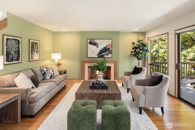 6160 W Mercer Way, Mercer Island, WA 98040 - living area featuring wood finished floors and recessed lighting