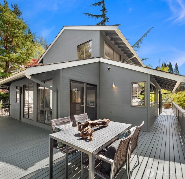 6160 W Mercer Way, Mercer Island, WA 98040 - wooden terrace with outdoor dining space