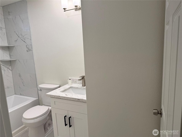 full bathroom featuring vanity and toilet