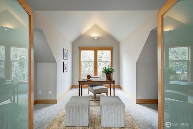 23623 20th Ave W, Bothell, WA 98021 - carpeted office featuring lofted ceiling and baseboards