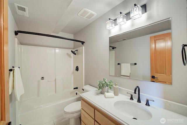 23623 20th Ave W, Bothell, WA 98021 - bathroom featuring vanity, toilet, washtub / shower combination, and tile patterned flooring