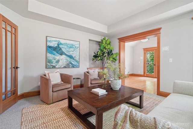 23623 20th Ave W, Bothell, WA 98021 - living area featuring light colored carpet and a raised ceiling