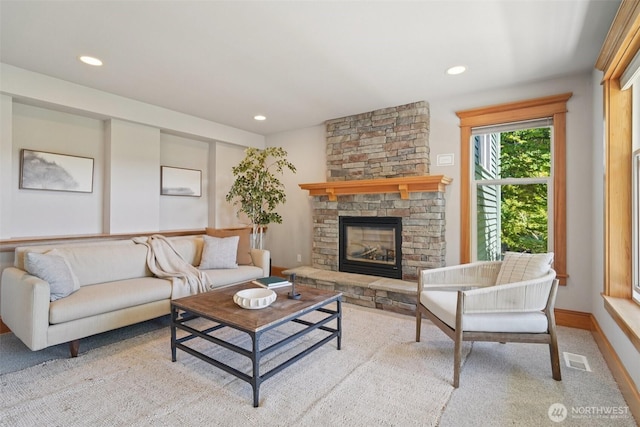 23623 20th Ave W, Bothell, WA 98021 - living room featuring a fireplace and recessed lighting