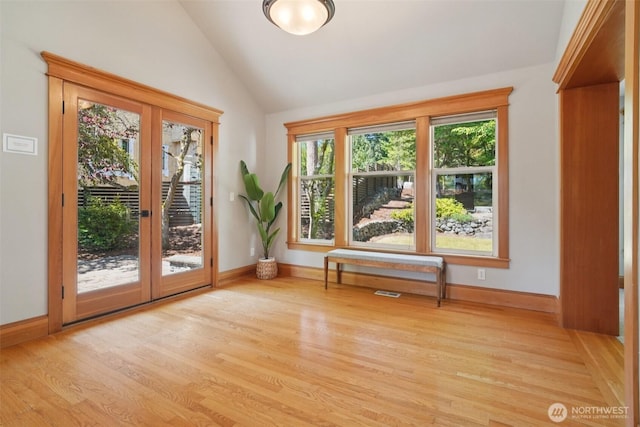 23623 20th Ave W, Bothell, WA 98021 - entryway with french doors, vaulted ceiling, and wood finished floors