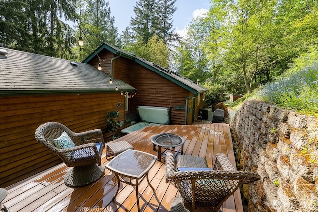 4 Alder Ct, Bellingham, WA 98229 - deck featuring an outdoor fire pit