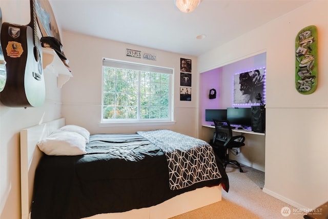 4 Alder Ct, Bellingham, WA 98229 - carpeted bedroom with an office area and baseboards
