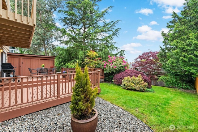 3238 NE 100th St Unit D, Seattle, WA 98125 - view of yard with a deck and outdoor dining area