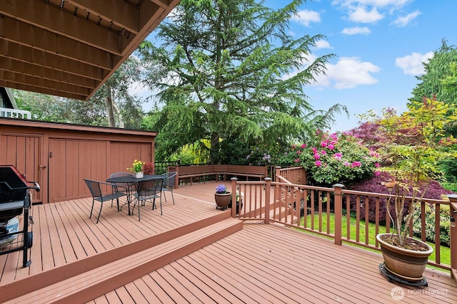 3238 NE 100th St Unit D, Seattle, WA 98125 - wooden terrace featuring outdoor dining area