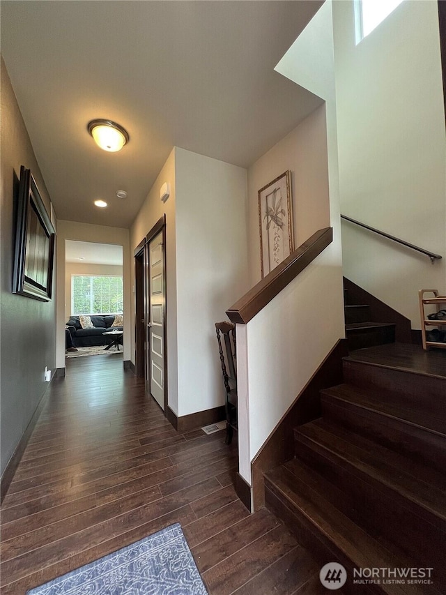 2805 93rd Pl SE, Everett, WA 98208 - stairway featuring wood finished floors and baseboards