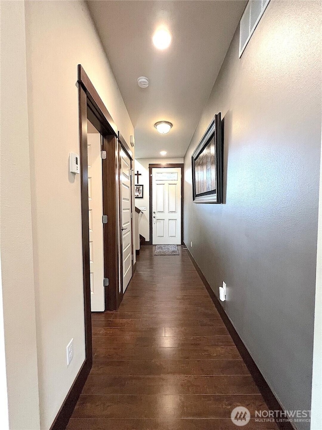2805 93rd Pl SE, Everett, WA 98208 - corridor featuring dark wood-type flooring and baseboards