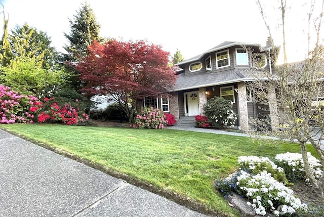 13218 42nd Ave W, Mukilteo, WA 98275 - view of front facade with a front yard and a shingled roof