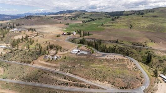 30350 Deer Meadows Rd E, Deer Meadows, WA 99122 - aerial view of property's location with a mountain backdrop and rural landscape
