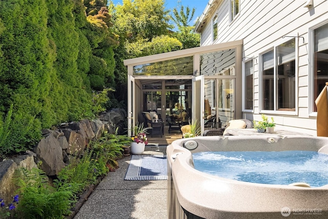 3120 Wave Dr, Everett, WA 98203 - view of patio with a hot tub