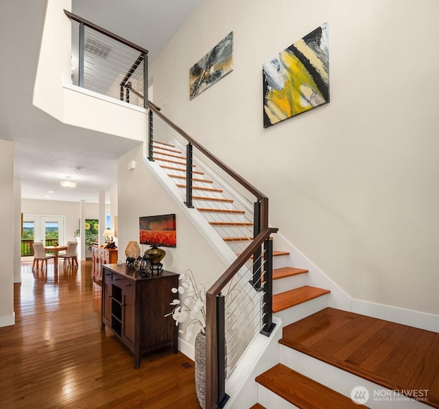 1032 76th Ave NE, Lake Stevens, WA 98258 - stairway featuring hardwood / wood-style flooring and baseboards