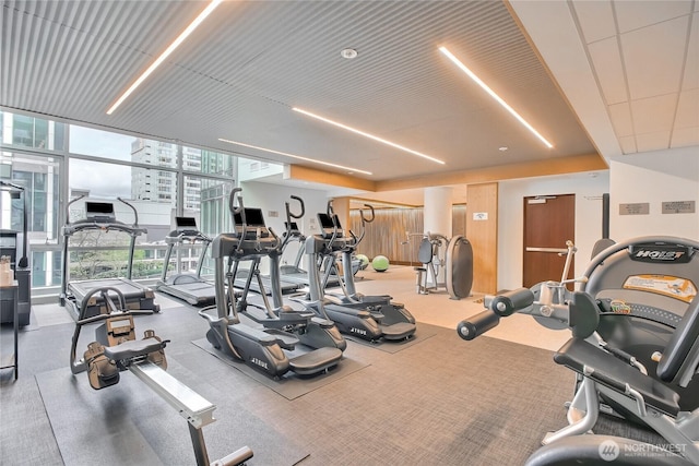10700 NE 4th St Unit 1006, Bellevue, WA 98004 - workout area with expansive windows