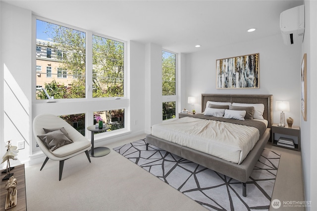 118E 2nd Ave S, Kirkland, WA 98033 - bedroom featuring a wall unit AC, recessed lighting, and carpet floors
