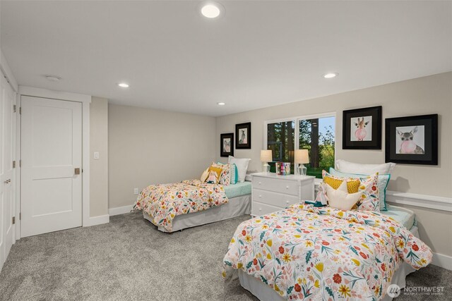 7429 NE 129th St, Kirkland, WA 98034 - bedroom with carpet, recessed lighting, and baseboards
