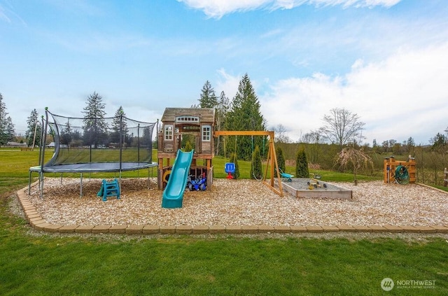 2217 200th St NE, Arlington, WA 98223 - communal playground featuring a trampoline and a yard