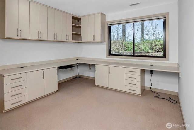 9340 Mercerwood Dr, Mercer Island, WA 98040 - unfurnished office with built in study area, light colored carpet, and baseboards