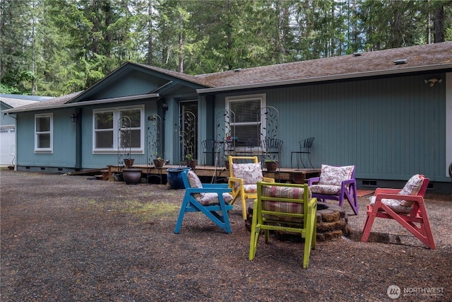 200 N Hamma Hamma Dr W, Hoodsport, WA 98548 - rear view of house featuring crawl space and a shingled roof