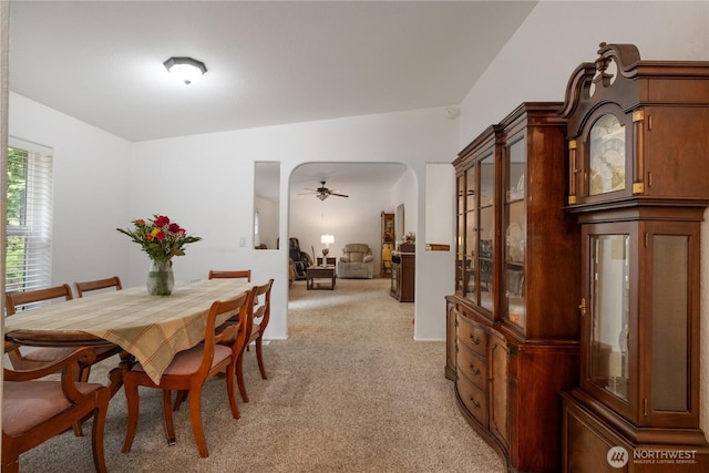 200 N Hamma Hamma Dr W, Hoodsport, WA 98548 - dining area with light colored carpet and ceiling fan