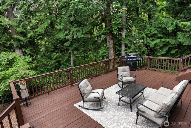 4565 Harper Hill Rd SE, Port Orchard, WA 98366 - wooden terrace with grilling area