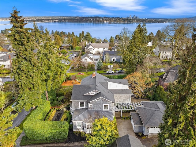 3719 E Highland Dr, Seattle, WA 98112 - aerial perspective of suburban area featuring a large body of water