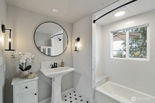 10220 NE Lafayette Ave, Bainbridge Island, WA 98110 - bathroom featuring baseboards