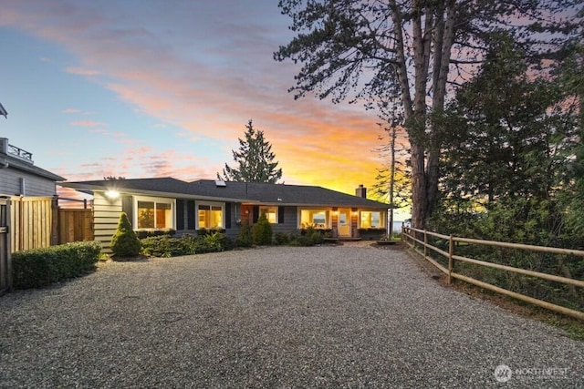 10220 NE Lafayette Ave, Bainbridge Island, WA 98110 - single story home featuring driveway and a chimney