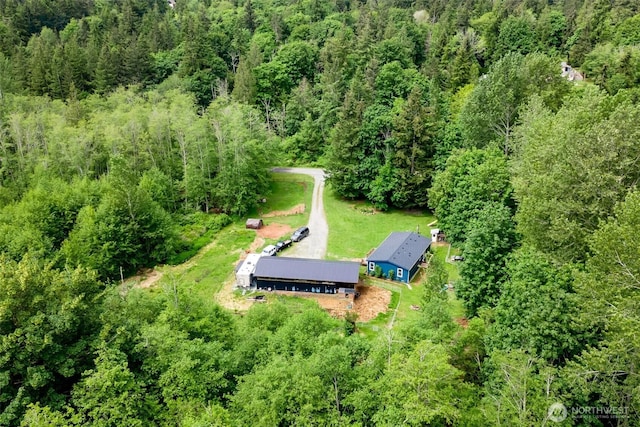 1707 Bonnie Ln, Camano Island, WA 98282 - aerial view of property and surrounding area featuring a forest