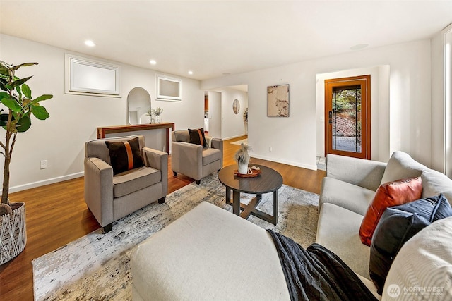 18527 Butternut Rd, Lynnwood, WA 98037 - living area with wood finished floors and recessed lighting