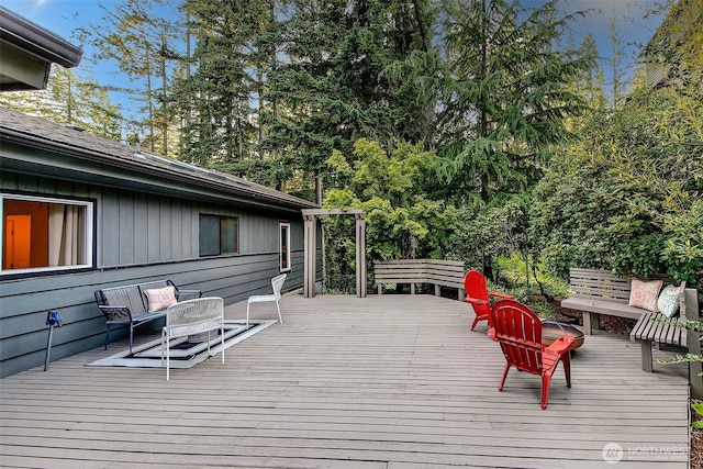18527 Butternut Rd, Lynnwood, WA 98037 - wooden deck with view of scattered trees