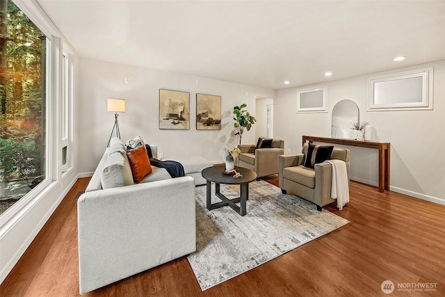 18527 Butternut Rd, Lynnwood, WA 98037 - living area featuring wood finished floors and recessed lighting