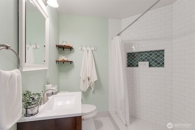 3831 171st Ave SE, Snohomish, WA 98290 - bathroom featuring toilet, vanity, and tiled shower