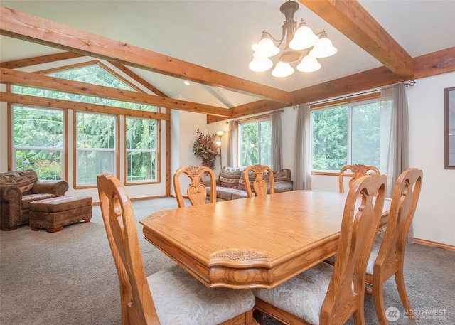5707 316th St NW, Stanwood, WA 98292 - carpeted dining area with a chandelier, plenty of natural light, and baseboards