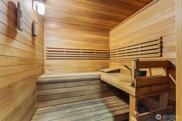 5450 Leary Ave NW Unit 442, Seattle, WA 98107 - sauna / steam room featuring wooden walls and wooden ceiling