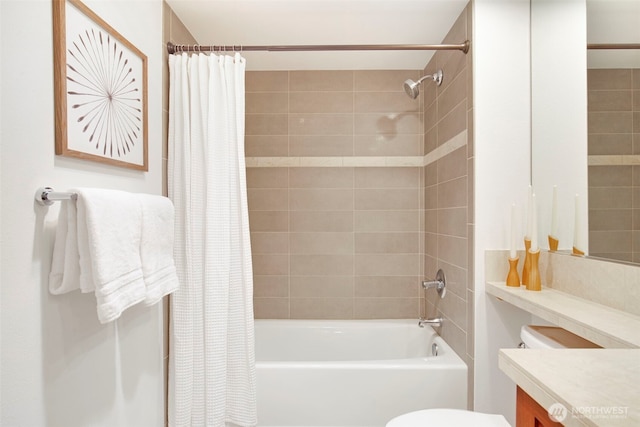 5450 Leary Ave NW Unit 442, Seattle, WA 98107 - bathroom featuring shower / bath combination with curtain and vanity