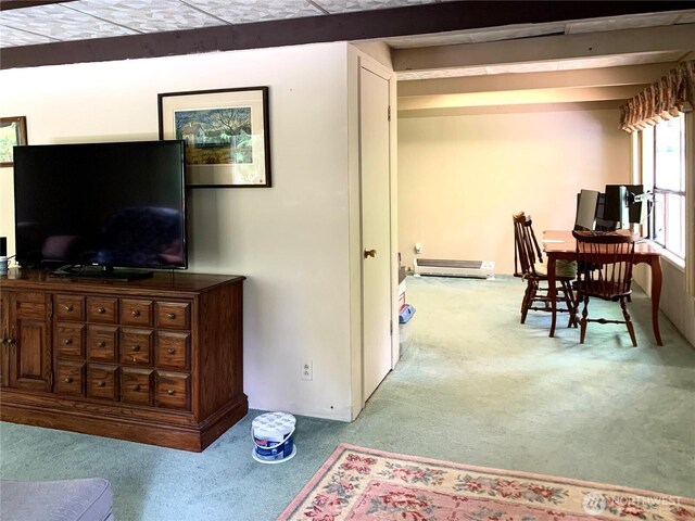 419 Draconis Ave SE, Ocean Shores, WA 98569 - office area featuring carpet floors and baseboard heating